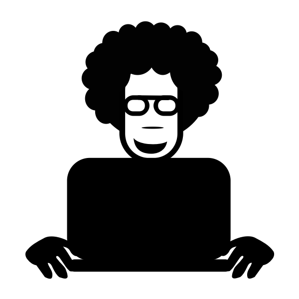 SVG Vector drawing of female computer user icon