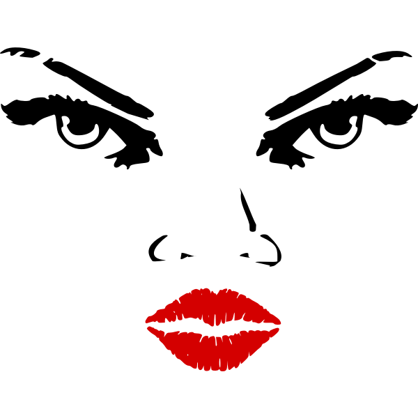 SVG Vector drawing of female face