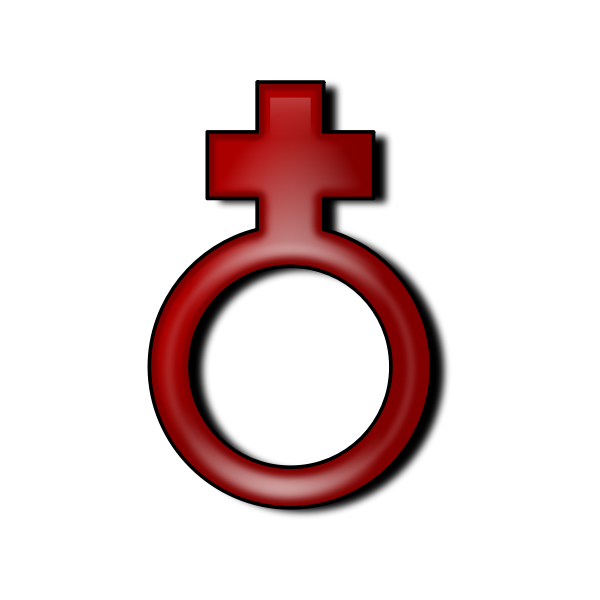 SVG Vector drawing of female symbol upside down