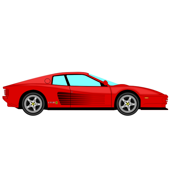 SVG Vector drawing of Ferrari Testarossa
