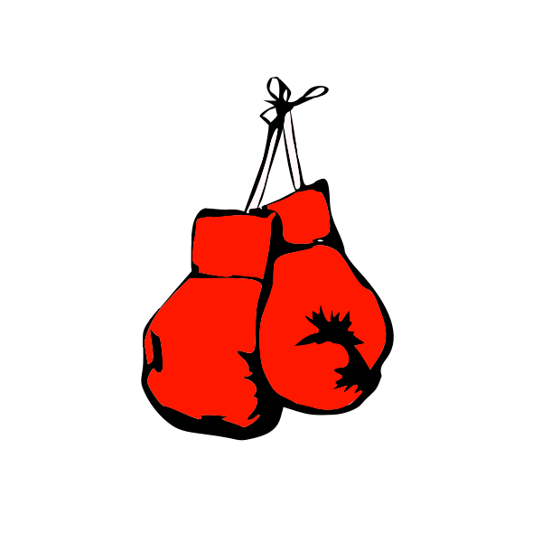 SVG Vector drawing of fiery red boxing gloves