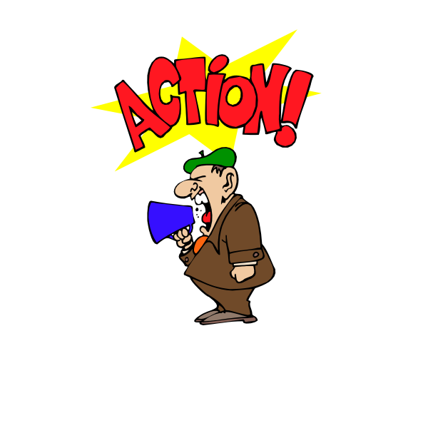 SVG Vector drawing of film director with megaphone