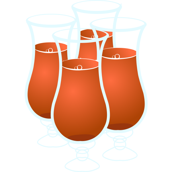 SVG Vector drawing of four glass of juice