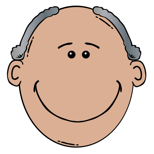SVG Vector drawing of front of funny male face