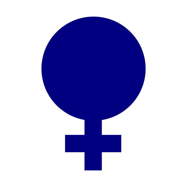 SVG Vector drawing of full blue gender symbol for females