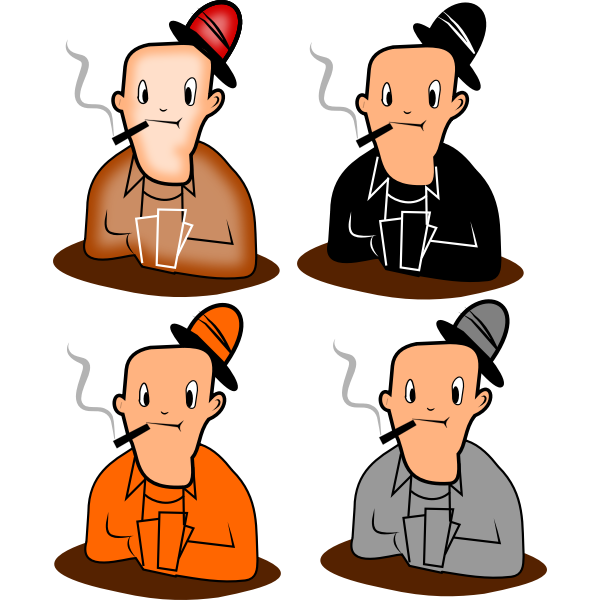 SVG Vector drawing of funny card player cartoon character