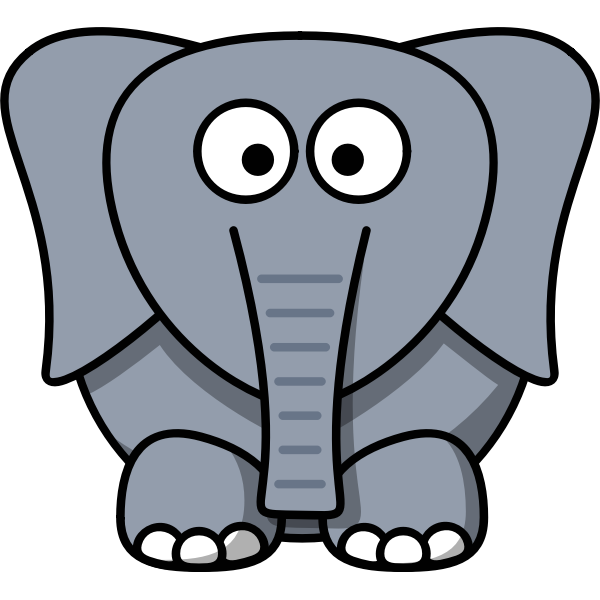 SVG Vector drawing of funny kid cartoon elephant
