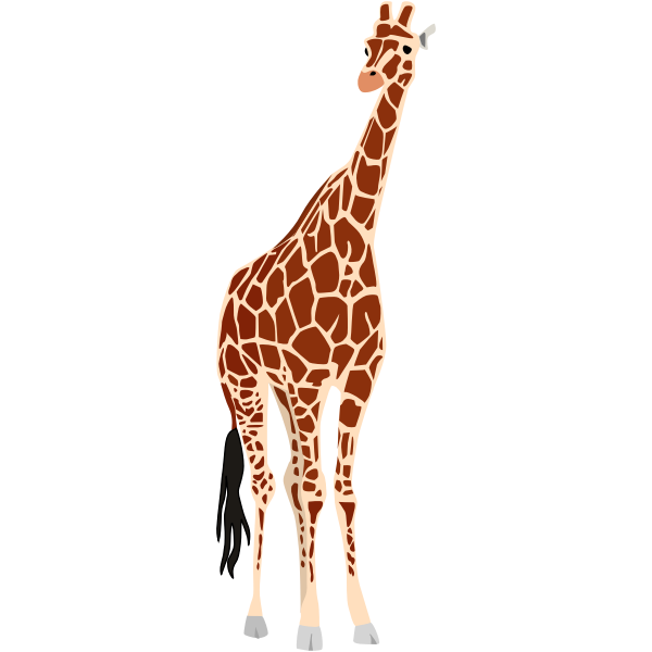 SVG Vector drawing of giraffe with black tail