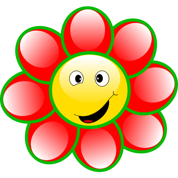 SVG Vector drawing of gloss smile yellow flower bud