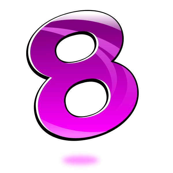 SVG Vector drawing of glossy number eight