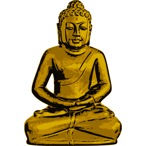 SVG Vector drawing of Golden Buddha