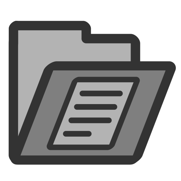 SVG Vector drawing of gray PC writing document folder icon