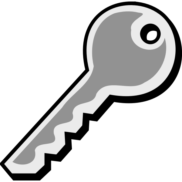 SVG Vector drawing of grayscale key