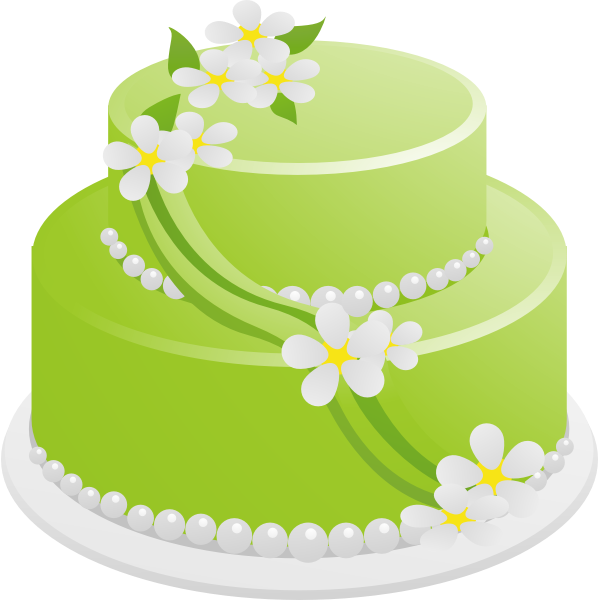SVG Vector drawing of green birthday cake