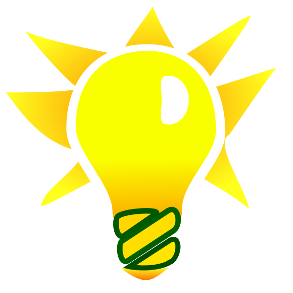 SVG Vector drawing of green energy glowing bulb