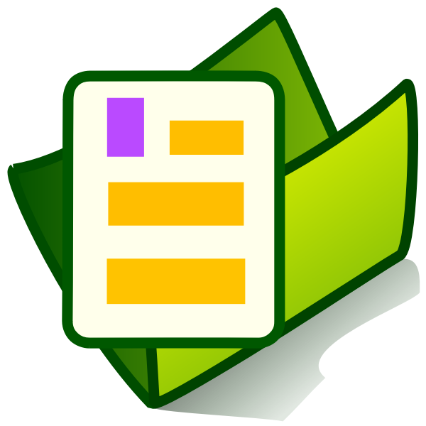 SVG Vector drawing of green PC document folder icon