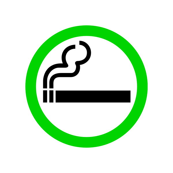 SVG Vector drawing of green smoking area sign