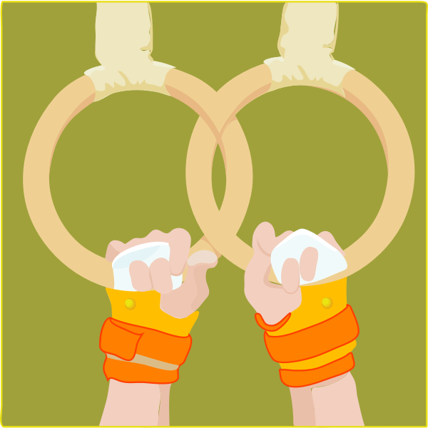 SVG Vector drawing of gymnast039s hands holding gymnastic rings