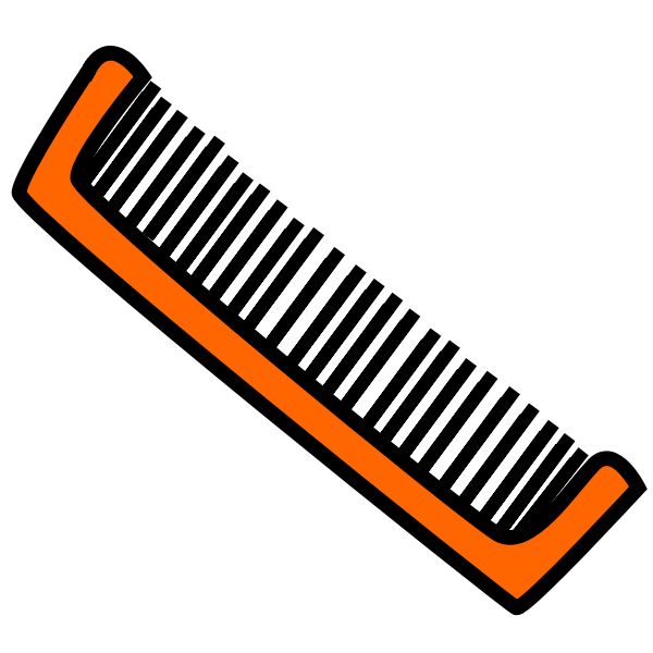 SVG Vector drawing of hair comb
