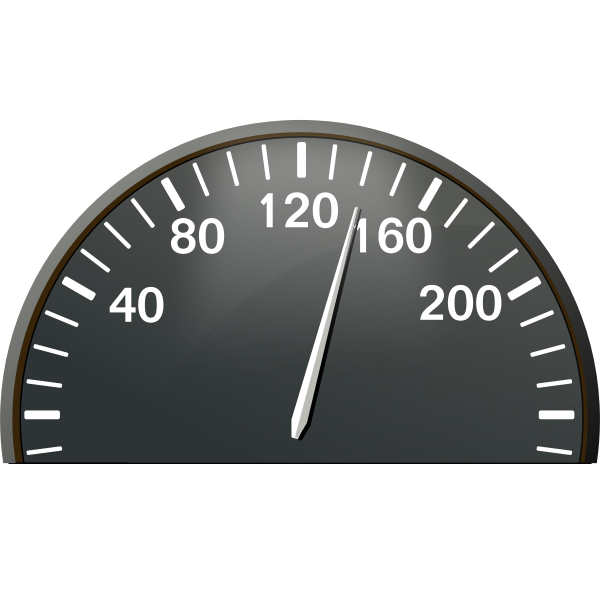 SVG Vector drawing of half of speedometer