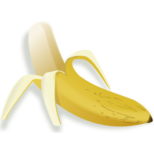 SVG Vector drawing of half peeled banana
