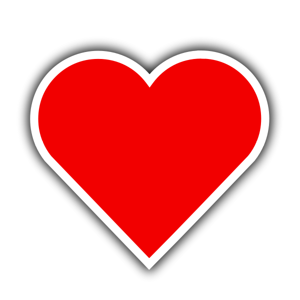 SVG Vector drawing of heart icon with shadow