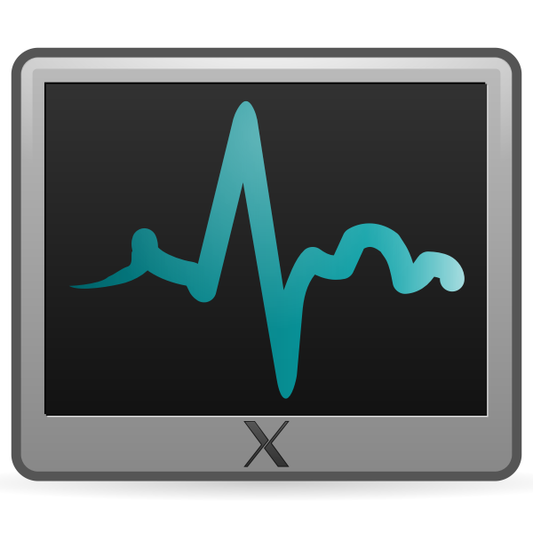 SVG Vector drawing of heartbeat monitor screen