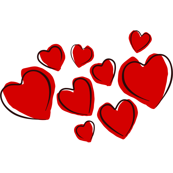SVG Vector drawing of hearts