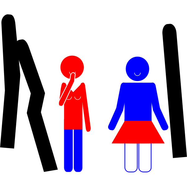 SVG Vector drawing of hilarious toilet door sign