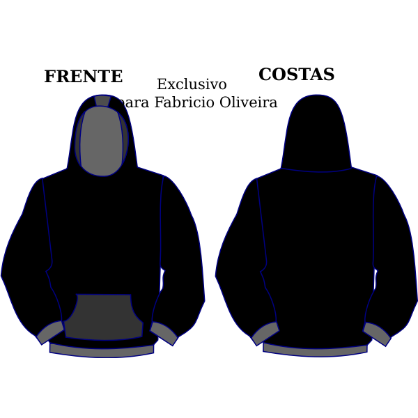 SVG Vector drawing of hoodie front and back