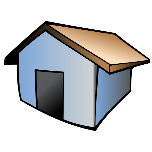 SVG Vector drawing of house with brown roof