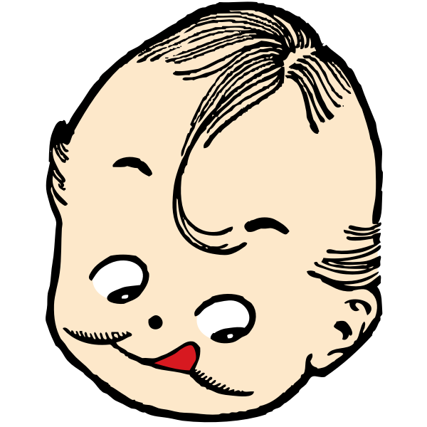 SVG Vector drawing of hungry baby boy