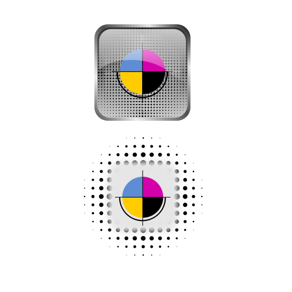 SVG Vector drawing of icon set for CMYK color palette