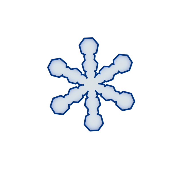 SVG Vector drawing of icy blue snowflake