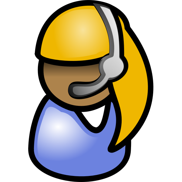 SVG Vector drawing of Indian woman with long blonde hair telephone operator icon