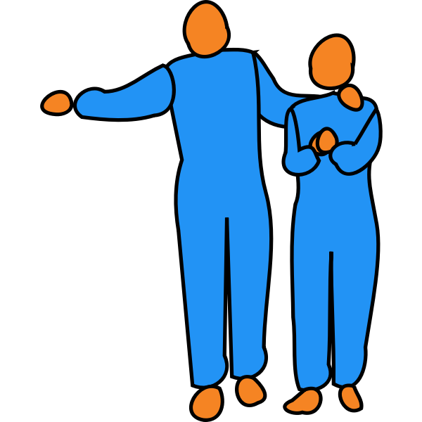 SVG Vector drawing of interlinked man and woman