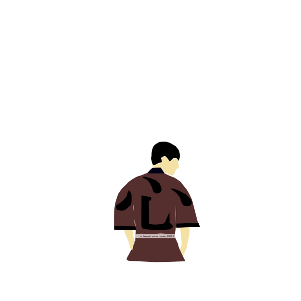 SVG Vector drawing of Japanese boy