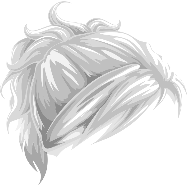 SVG Vector drawing of ladies wavy hair element