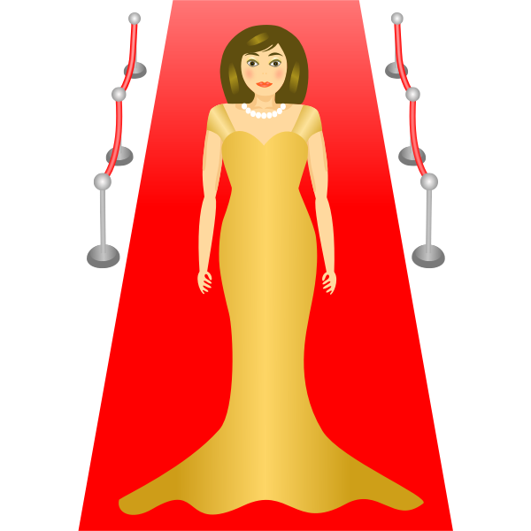 SVG Vector drawing of lady in elegant dress