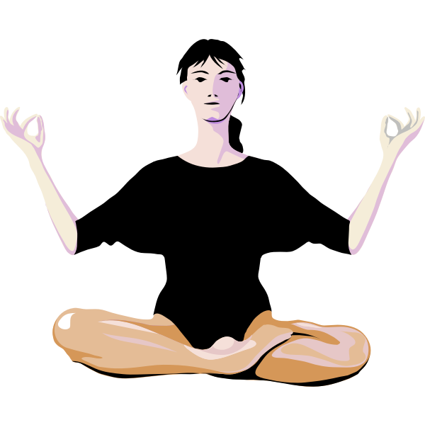 SVG Vector drawing of lady practicing yoga