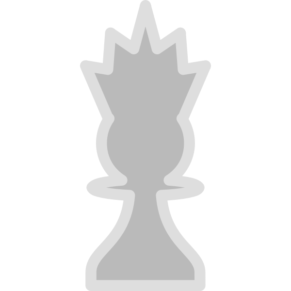 SVG Vector drawing of light chess figure queen