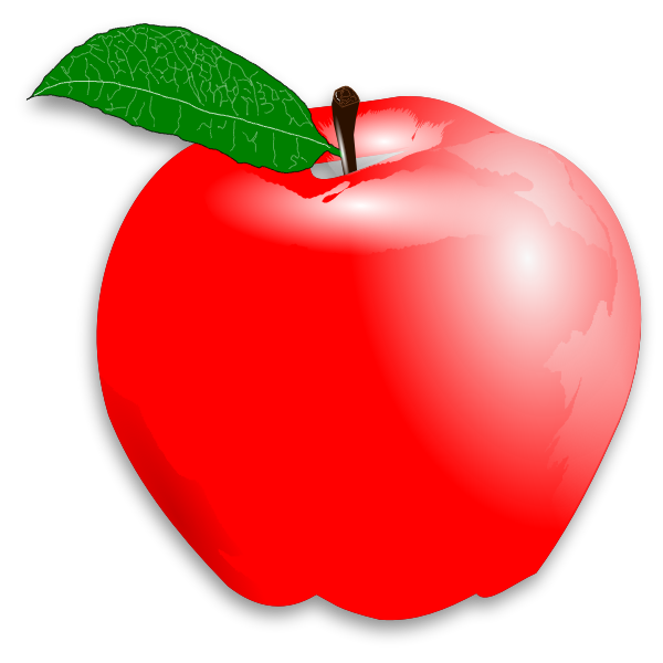 SVG Vector drawing of light red shades apple