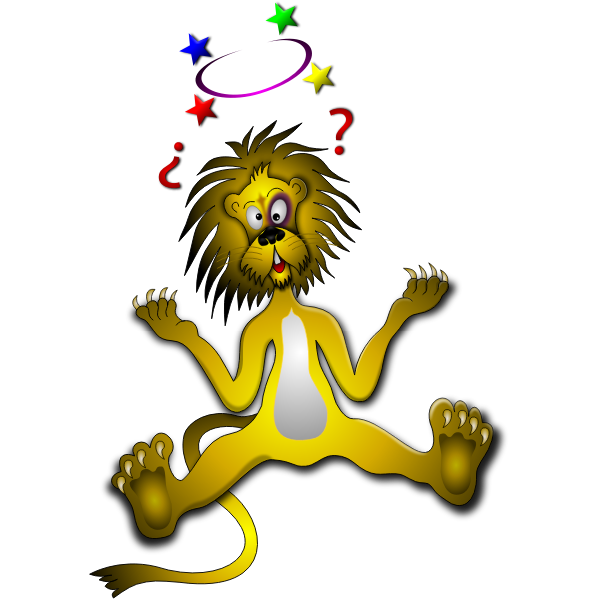 SVG Vector drawing of lion with black eye