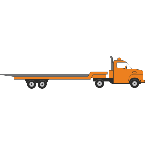 SVG Vector drawing of long tow truck