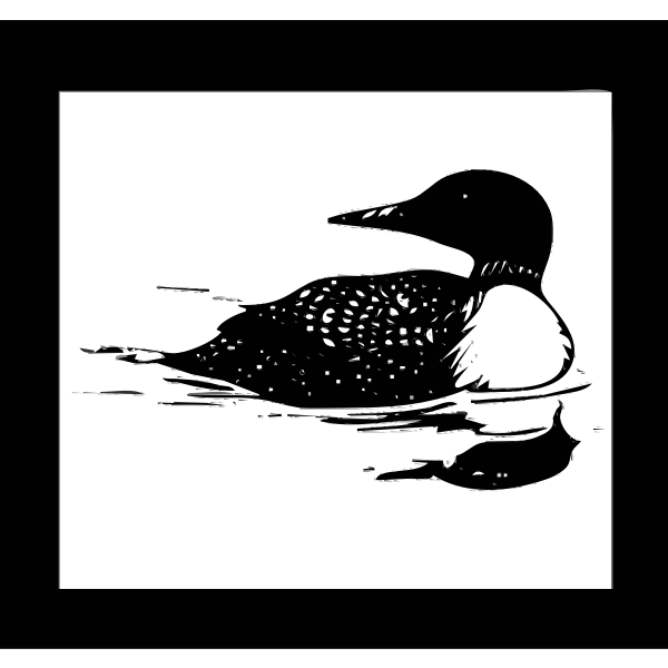 SVG Vector drawing of loon on postage stamp