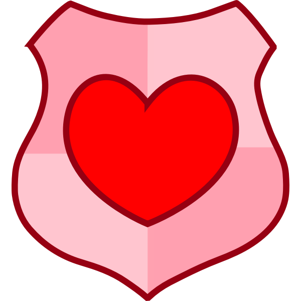 SVG Vector drawing of love shield
