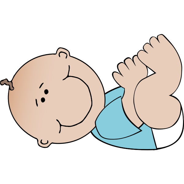 SVG Vector drawing of lying cartoon baby boy