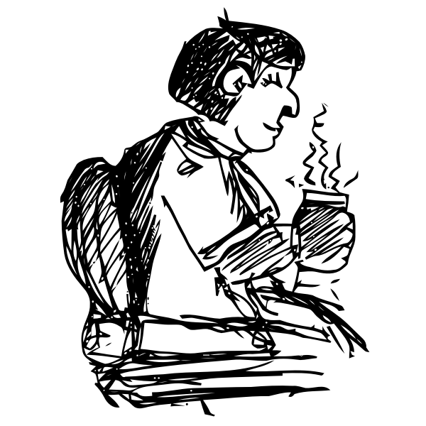SVG Vector drawing of man drinking