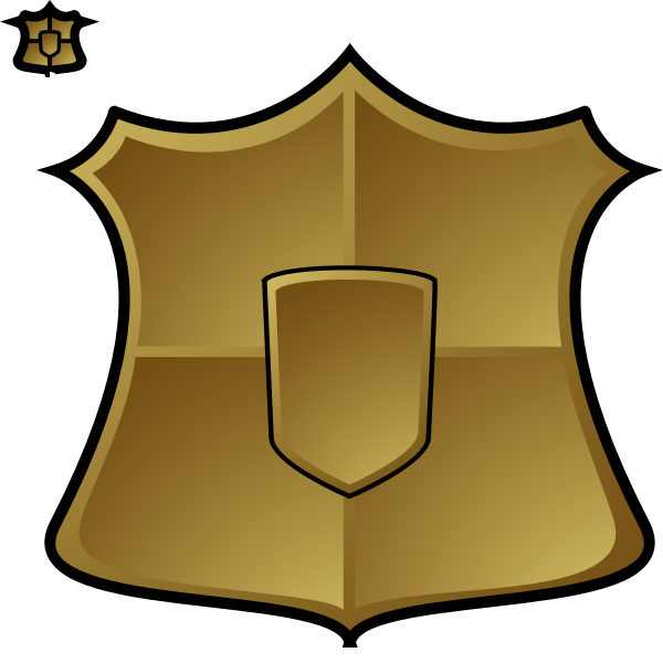 SVG Vector drawing of matt finish blank gold shield