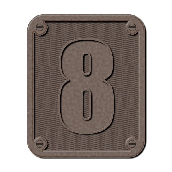 SVG Vector drawing of metal number eight